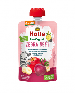 Zebra Beet - Piure de mere cu banane si sfecla BIO, 100g