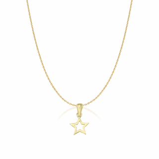 Lant aur 14k cu pandantiv in forma de stea, Aur Galben, Gold Star Necklace