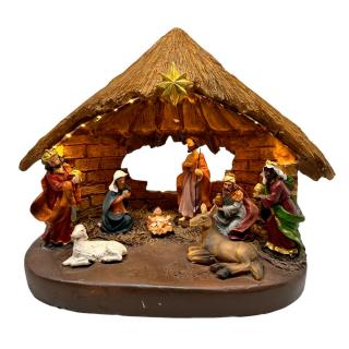 Cadou Craciun Decoratiune Scena Nasterea Domnului cu lumini