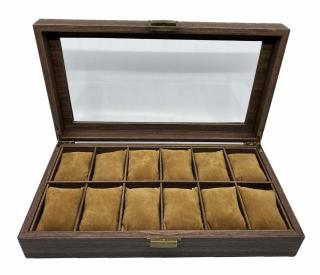 Cutie 12 ceasuri Premium Brown Wood