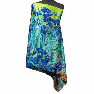 Esarfa de Matase Flowers  cu doua fete LARGE 70 x 180 cm
