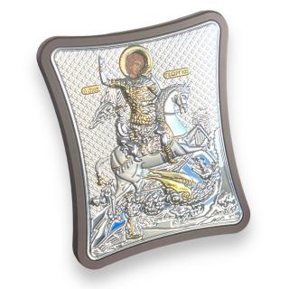 Icoana Sfantul Gheorghe placata cu Aur si Argint Made in Grecea - Meteora