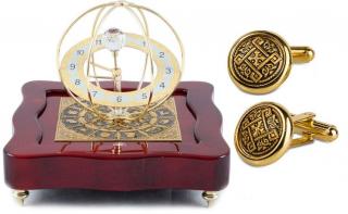 Set Ceas Zodiac Gold Plated by Credan si Butoni Gold Round by Credan