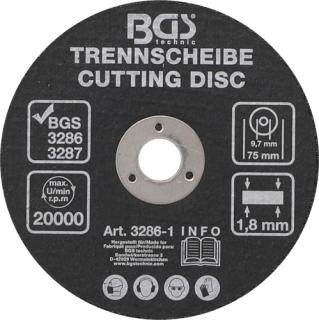 Disc de taiere pentru polizor pneumatic, diametru exterior 75 mm BGS 3286-1