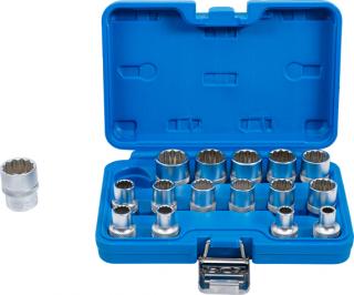 Set chei tubulare 8 - 24 mm, 12 puncte, actionare 1 2,  , 16 piese BGS 2226