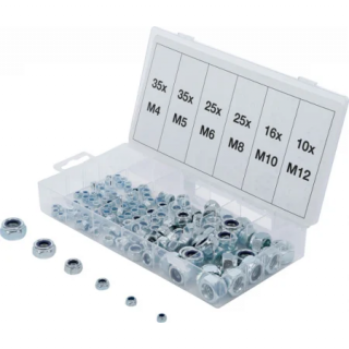 Set piulite hexagonale cu autoblocare, 146 piese BGS 8135