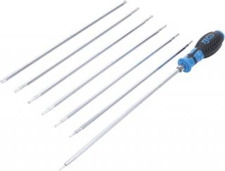 Set surubelnite cu capete interschimbabile, profil T (pentru Torx), profil T (pentru Torx Plus) cu gaura, 8 piese, BGS 2326