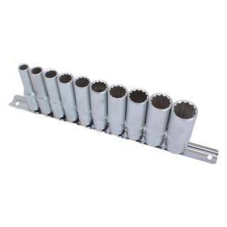 Set tubulare 8 - 19 mm, 12 puncte, actionare 3 8,  , 10 piese