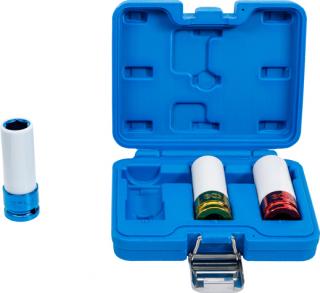 Set tubulare de impact cu protectie pentru jante din aliaj, 17-19-21 mm, antrenare 1 2   BGS 7200