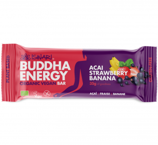 Baton energizant BIO Buddha cu acai, capsuni si banane Iswari