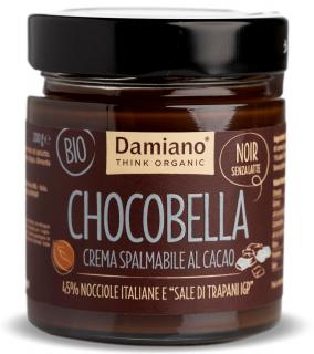 Crema BIO vegana de ciocolata neagra, cristale de sare si 45% alune padure Damiano