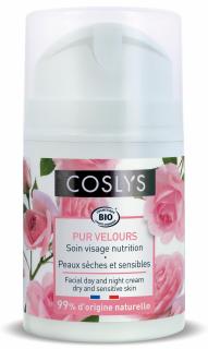 Crema hidratanta BIO zi si noapte, ten uscat si sensibil, cu trandafiri Coslys