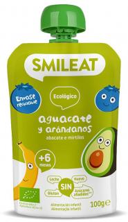 Gustare piure BIO din avocado si afine, +6 luni Smileat