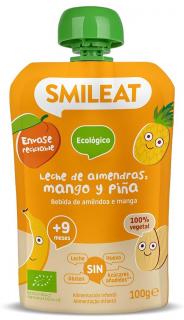 Gustare piure BIO din lapte de migdale, mango si ananas, +9 luni Smileat