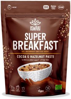 Mic dejun BIO fara zahar, cu ovaz, cacao si crema de alune padure Iswari