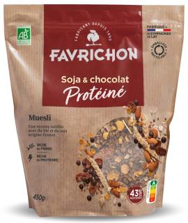 Musli BIO cu 43% proteine, soia si ciocolata Favrichon