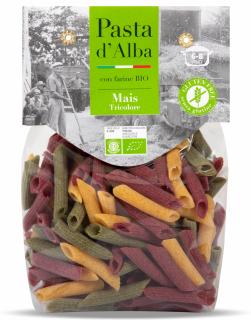 Paste tricolore penne BIO din porumb, spanac si sfecla rosie Pasta d Alba