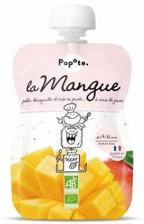 Piure BIO cu 100% mango, +4 6 luni Popote