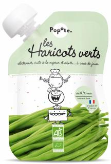 Piure BIO cu 40% fasole verde, +4 6 luni Popote