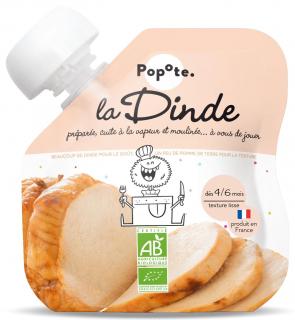 Piure BIO cu 51% carne de curcan, +4 6 luni Popote