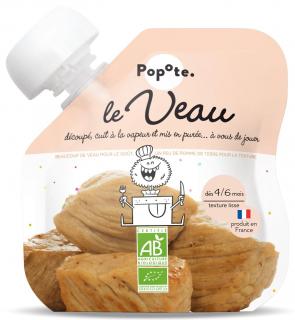 Piure BIO cu 51% carne de vitel, +4 6 luni Popote