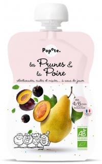 Piure BIO cu 73% pere si 27% prune, +4 6 luni Popote