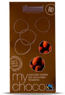 Praline BIO de alune de padure invelite in ciocolata neagra Damiano