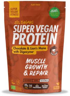 Proteina Super Vegan BIO ciocolata si coama de leu cu DigeZyme(format mediu) Iswari