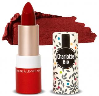 Ruj BIO mat Coquelicot, cu unt shea, ulei ricin si unt jojoba Charlotte Bio