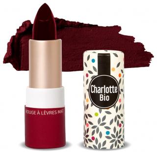 Ruj BIO mat Rouge Figue, cu unt shea, ulei ricin si unt jojoba Charlotte Bio