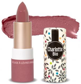 Ruj BIO stralucitor Rose Vintage, cu unt shea, ulei ricin si ceara vegetala Charlotte Bio