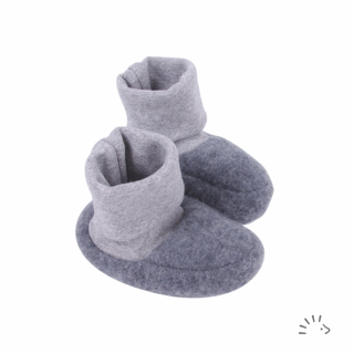 Botosei bebelusi din lana merino fleece- Anthracite