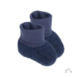 Botosei bebelusi din lana merino fleece- Dark Blue