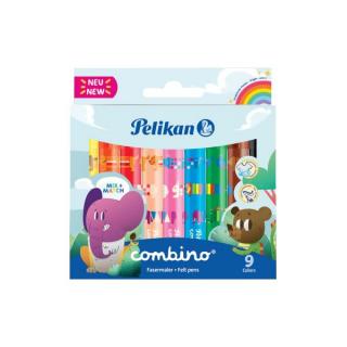 Carioca pentru copii mici combino,set 9 culori, varf gros