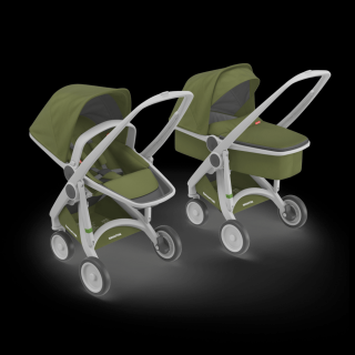 Carucior 2 In 1, Greentom, 100% Ecologic, Grey Olive