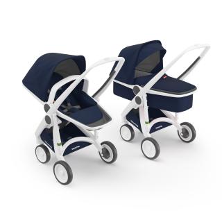 Carucior 2 in 1, Greentom, 100% Ecologic, White Blue