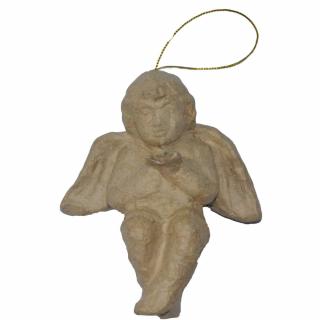 Figurina ingeras din carton, machetat, pentru pictat, 10 cm