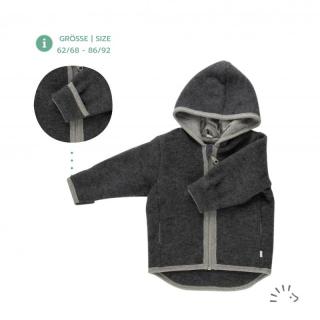 Jacheta copii din lana merino fleece- Milo Anthracite