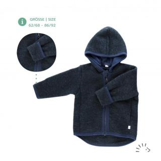 Jacheta copii din lana merino fleece- Milo Dark Blue