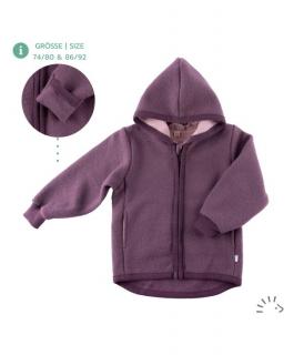 Jacheta copii lana merino fiarta  tumbled wool - Milo Mauve