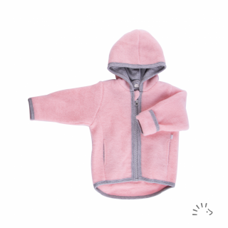 Jacheta copii lana merino fleece - Milo Rose Pink