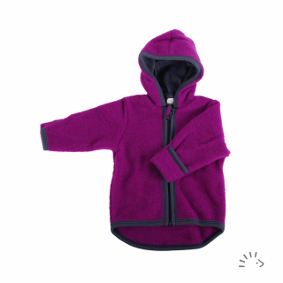 Jacheta din lana merino organica fleece cu fermoar- Viola