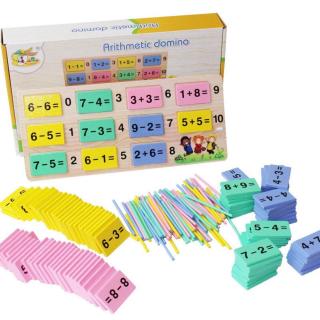 Joc de socotit din lemn 2 in 1 - Matematica si Domino