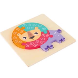 Leu - Puzzle incastru din lemn