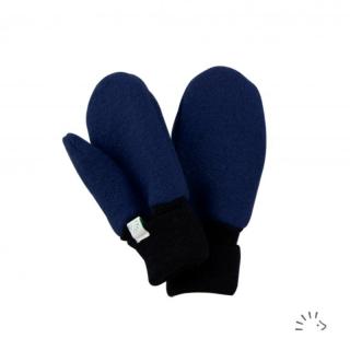 Manusi copii din lana merino fiarta  boiled wool- Dark Blue