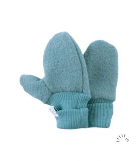 Manusi copii din lana merino fiarta  boiled wool- Teal