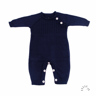 Overall Morgan din bumbac organic tricotat- Dark Blue