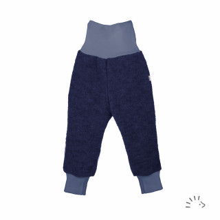 Pantaloni din lana merinos fiarta  boiled wool- Dark blue