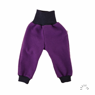 Pantaloni din lana merinos fiarta  boiled wool- Plum