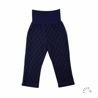 Pantaloni grosi din bumbac organic - Diamond Quilt Dark Blue